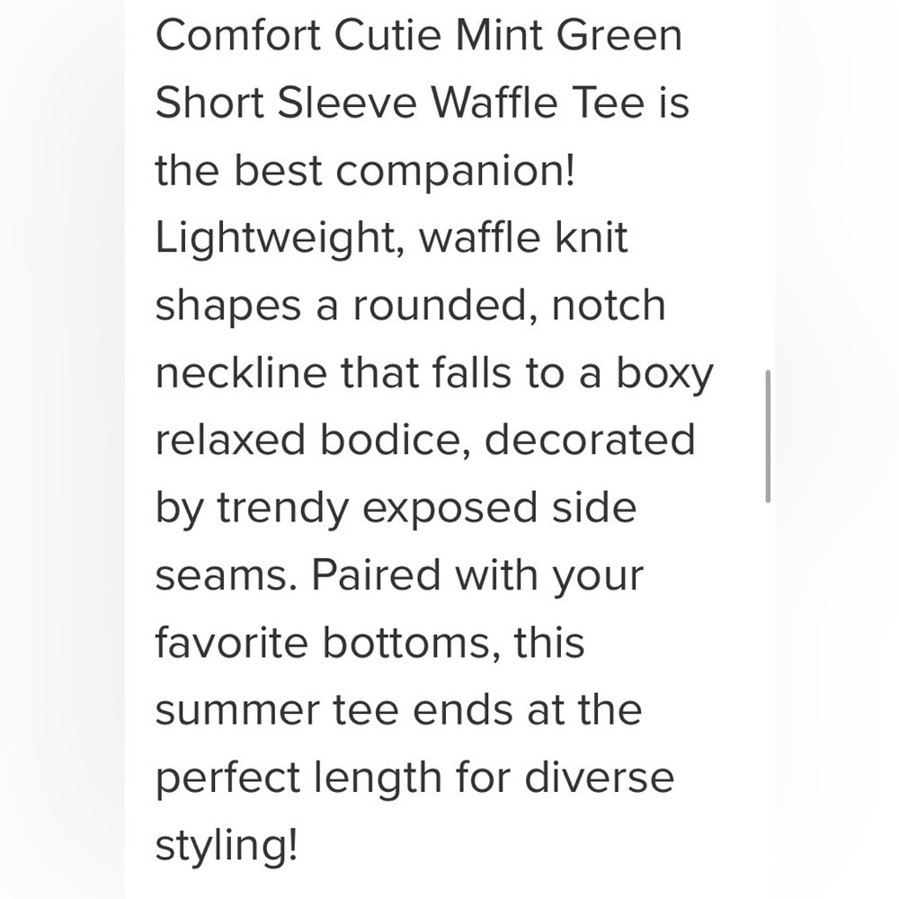 🚨 NWT Lulu's Comfort Cutie White Short Sleeve Waffle Tee - Picture 8 of 9
